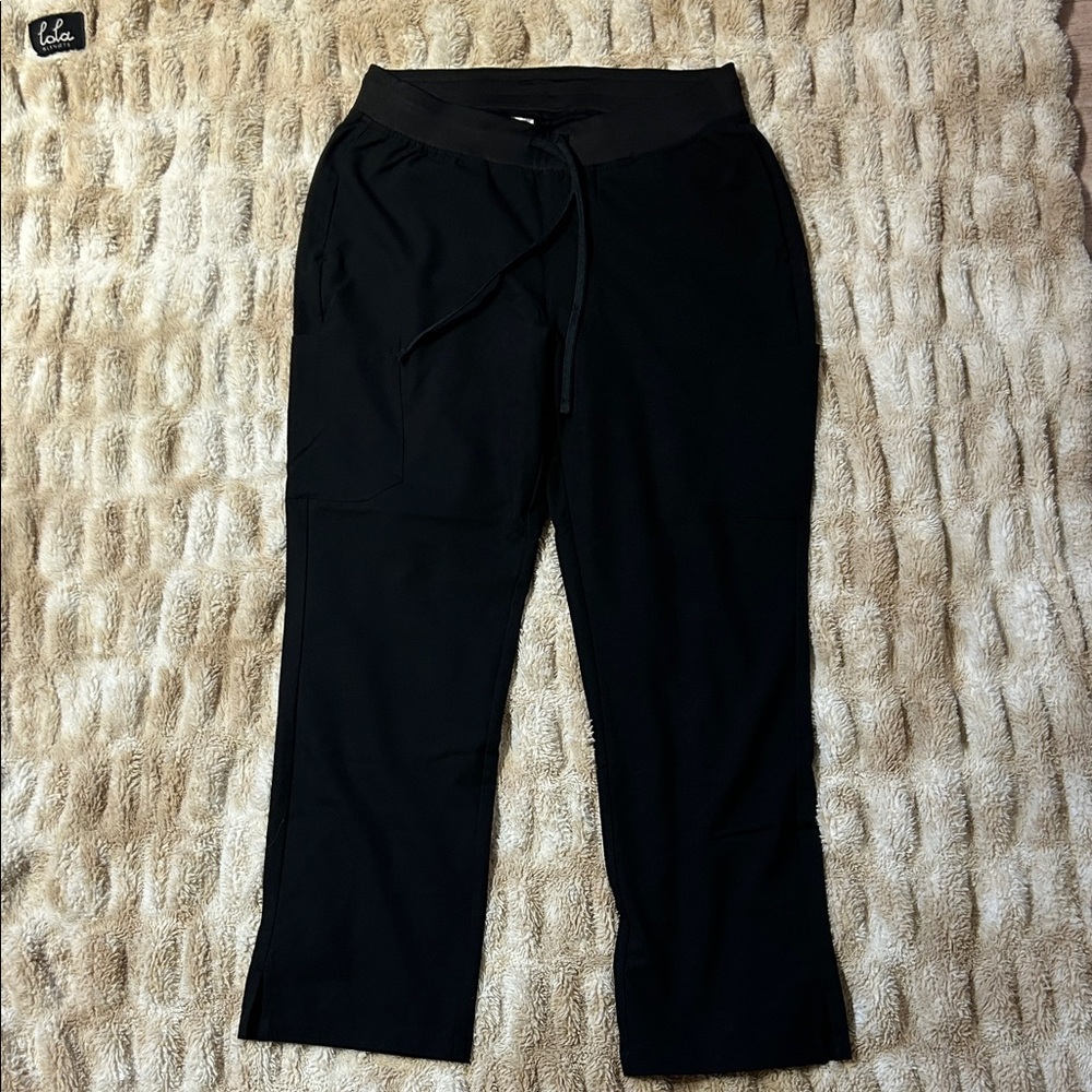 Black Mandala Cargo Scrub Pants